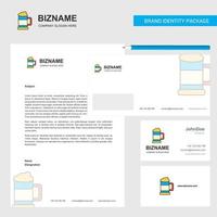 Bierglas Business Briefkopf Umschlag und Visitenkarte Design Vektorvorlage
