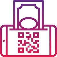 mobile zahlung qr-code zahlung bargeldverkehr - verlaufssymbol vektor