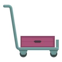 Push-Gepäck-Trolley-Symbol Cartoon-Vektor. Reisetasche vektor
