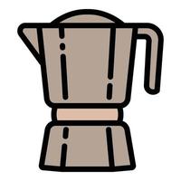 kaffe pott ikon översikt vektor. maskin kopp vektor