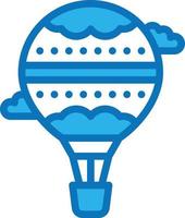 ballong varm luft rida underhållning - blå ikon vektor