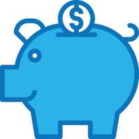 Sparkasse Piggy Money Banking - blaues Symbol vektor