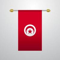 tunesien hängende flagge vektor