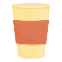Latte-Karton-Cup-Symbol, Cartoon-Stil vektor