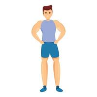Bodybuilder-Gym-Boy-Symbol, Cartoon-Stil vektor