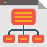 webbplatskarta Diagram hemsida organisation seo - platt ikon vektor