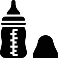 Saugflasche Milchpflege Babyzubehör - solides Symbol vektor