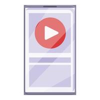 Smartphone YouTube-Symbol Cartoon-Vektor. Videostream vektor