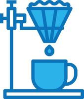 Tropfkaffee-Café-Restaurant - blaues Symbol vektor