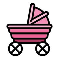 Kinderwagen-Symbol, Umrissstil vektor