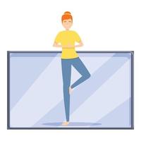 Yoga-Fitness-Blog-Symbol, Cartoon-Stil vektor