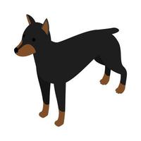 doberman hund ikon, isometrisk 3d stil vektor