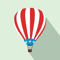 Heißluftballon mit flacher Ikone der Usa-Flagge vektor