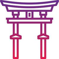 torii tor japan wahrzeichen tempeltor - verlaufssymbol vektor