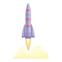 Raumschiff starten Flugsymbol, Cartoon-Stil vektor