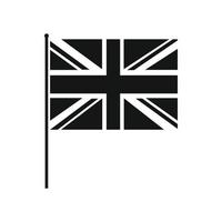 Großbritannien-Flagge mit Fahnenmast-Symbol vektor