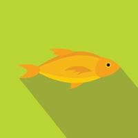 gelbes Fischsymbol im flachen Stil vektor