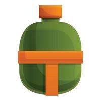 camping vatten flaska ikon, tecknad serie stil vektor