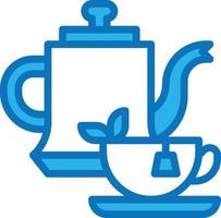 Tee heißer Kaffee Café Restaurant - blaues Symbol vektor