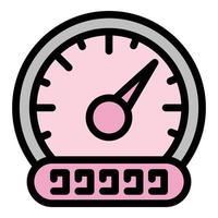 Auto-Tachometer-Symbol, Umrissstil vektor