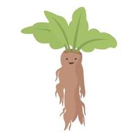 alter Mandrake-Symbol-Cartoon-Vektor. grüne Pflanze vektor