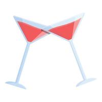 röd cocktail Skål ikon, tecknad serie stil vektor