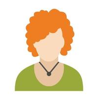 rödhårig kvinna avatar ikon vektor