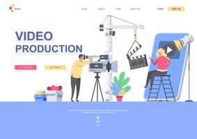 flache Landingpage-Vorlage für die Videoproduktion vektor