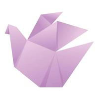 origami duva ikon tecknad serie vektor. papper fågel vektor