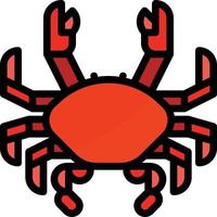 krabba djur- hav mat japan - fylld översikt ikon vektor