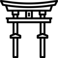 torii tor japan wahrzeichen tempeltor - umrisssymbol vektor