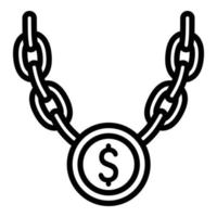 Dollar-Münzen-Halskette-Symbol, Umriss-Stil vektor