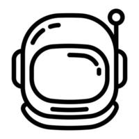 astronaut hjälm ikon, översikt stil vektor