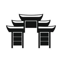 kinesisk tempel ikon, enkel stil vektor