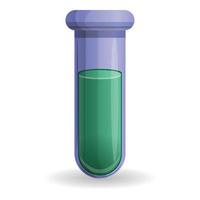 Grünes Trank-Reagenzglas-Symbol, Cartoon-Stil vektor