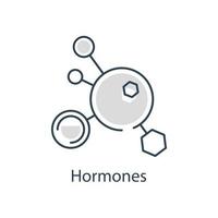 hormoner ikon från bastu översikt samling. tunn linje hormoner ikon isolerat på vit bakgrund vektor