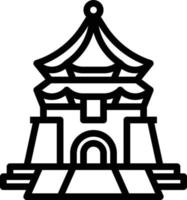 chiang kai shek gedenkhalle taipeh taiwan wahrzeichen - umrisssymbol vektor