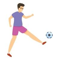 Kind spielen Fußball-Symbol, Cartoon-Stil vektor