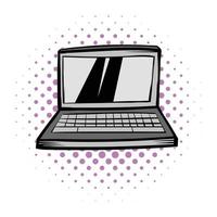 moderne Laptop-Bildschirm-Display-Comic-Ikone vektor