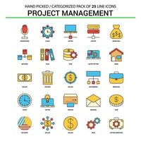 Projektmanagement flache Linie Icon-Set Business-Konzept-Icons-Design vektor