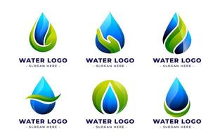 3d vatten logotyp mall vektor