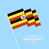 uganda oberoende dag typografisk design med flagga vektor