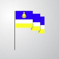 buryatia vinka flagga kreativ bakgrund vektor