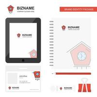 uhr business logo tab app tagebuch pvc mitarbeiterkarte und usb marke stationäre paketdesign vektorvorlage vektor