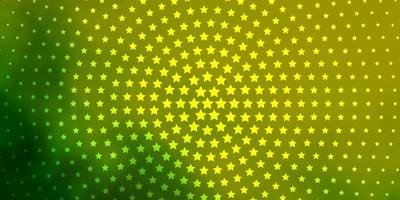 grünes und gelbes Layout mit hellen Sternen. vektor