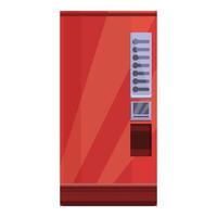 röd dryck maskin ikon, tecknad serie stil vektor
