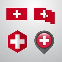 schweiz flag design set vektor