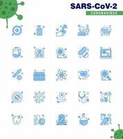 covid19 ikon uppsättning för infographic 25 blå packa sådan som tvål rengöring tvättning temperatur virus viral coronavirus 2019 nov sjukdom vektor design element