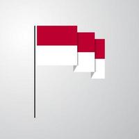 indonesien vinka flagga kreativ bakgrund vektor