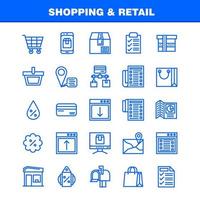 Shopping-Line-Icon-Pack für Designer und Entwickler Icons des Standort-Chats SMS-Shopping-Mail Mailbox-Shopping-Vektor vektor